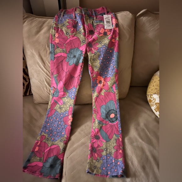 MOTHER Patch pocket insider Floral jeans size 24 - Picture 1 of 7